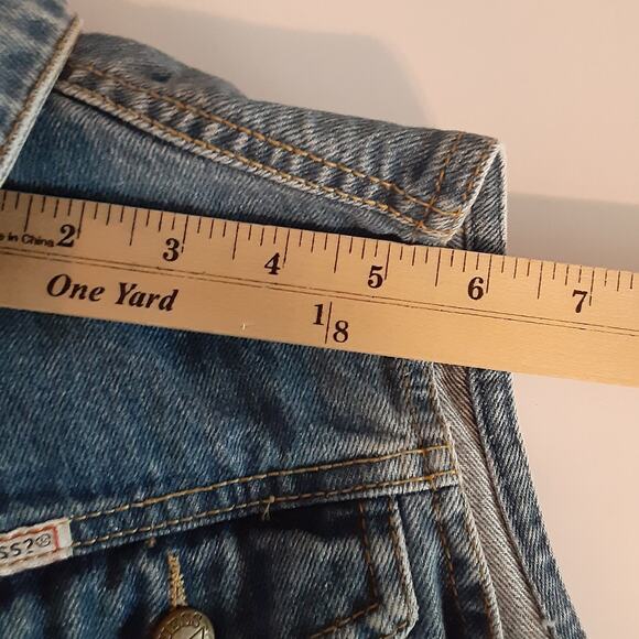 Vintage 80s Guess Gilet Denim Vest Mini Pocket Western Waistcoat Retro Blue Jean - Picture 13 of 13
